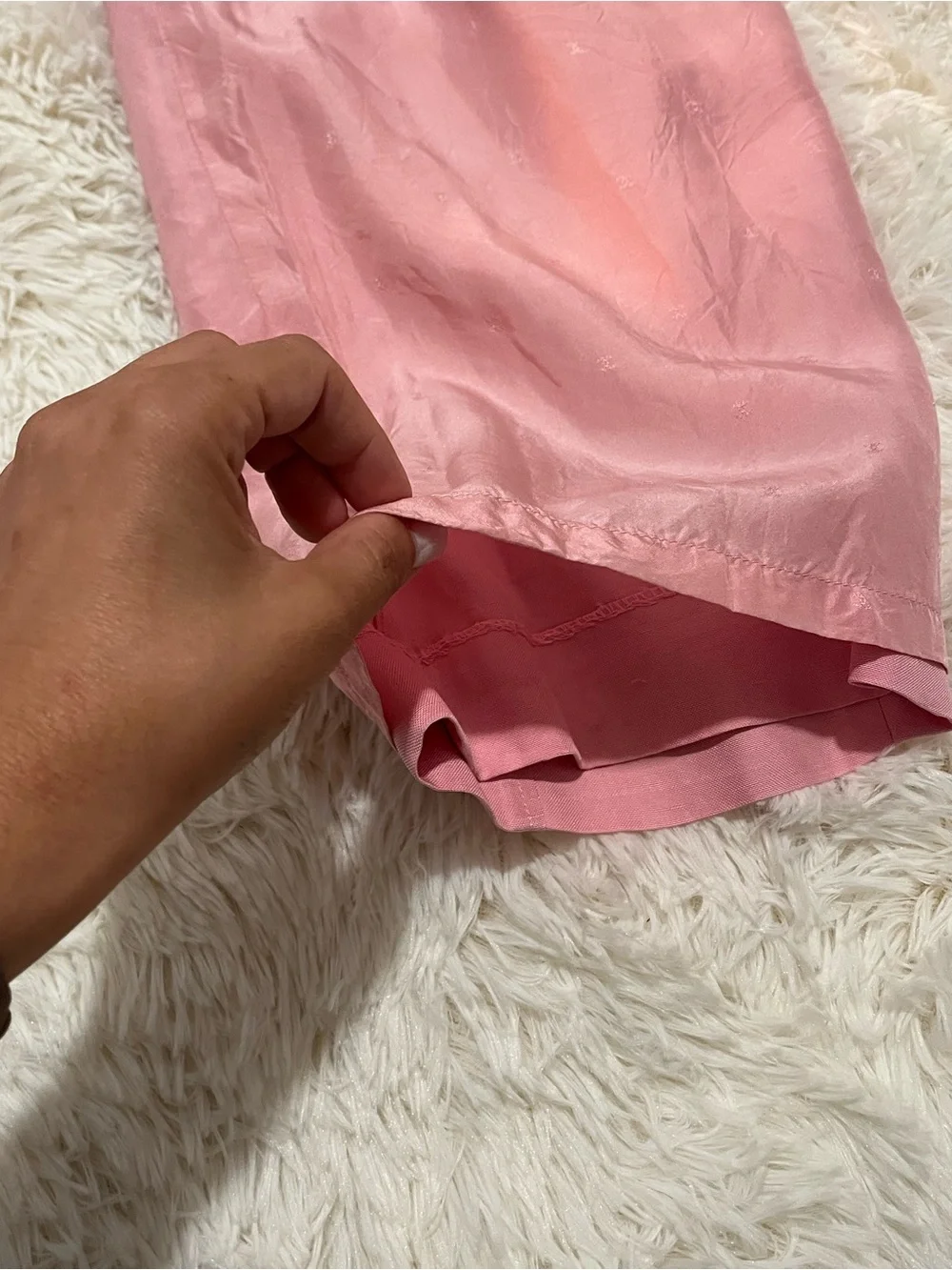 CHANEL Soft Pink Wide-Leg Linen Trousers